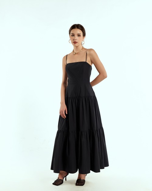 SIXDO Raw Flared Dress for Women